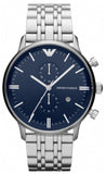  Shop Authentic Emporio Armani Gianni Chronograph Blue Dial Silver Steel Strap Watch For Men - AR1648 - Luxxuri