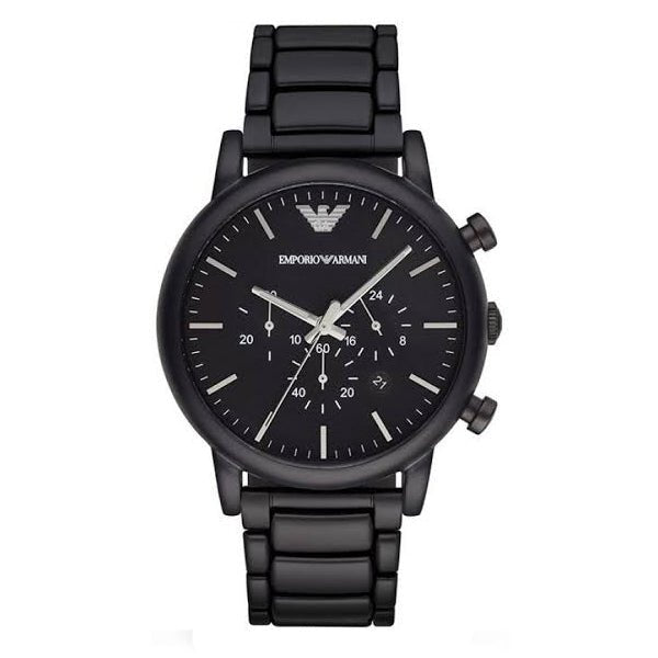  Shop Authentic Emporio Armani Luigi Chronograph Black Dial Black Stainless Steel Watch For Men - AR1895 - Luxxuri