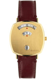  Shop Authentic Gucci Grip Quartz Yellow Gold Dial Maroon Leather Strap Watch For Women - YA157405 - Luxxuri