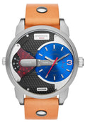  Shop Authentic Diesel Mini Daddy Blue & Black Dial Brown Leather Strap Watch For Men - DZ7308 - Luxxuri