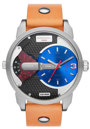  Shop Authentic Diesel Mini Daddy Blue & Black Dial Brown Leather Strap Watch For Men - DZ7308 - Luxxuri
