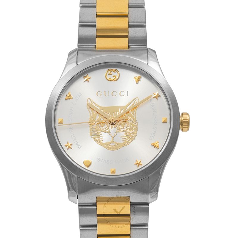  Shop Authentic Gucci G Timeless Silver Dial Two Tone Steel Strap Watch For Women - YA1264074 - Luxxuri