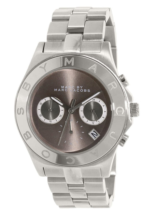  Shop Authentic Marc Jacobs Blade Chronograph Brown Dial Silver Steel Strap Watch for Women - MBM8636 - Luxxuri