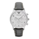  Shop Authentic Emporio Armani Classic Chronograph Silver Dial Grey Leather Strap Watch For Men - AR1861 - Luxxuri