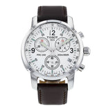  Shop Authentic Tissot T Race PRC 200 Chronograph White Dial Brown Leather Strap Watch for Men -  T17.1.516.32 - Luxxuri