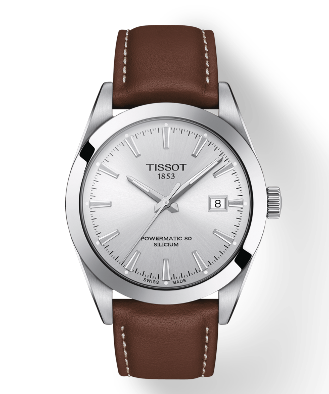  Shop Authentic Tissot Gentleman Powermatic 80 Silicium Silver Dial Brown Leather Strap Watch For Men - T127.407.16.031.00 - Luxxuri