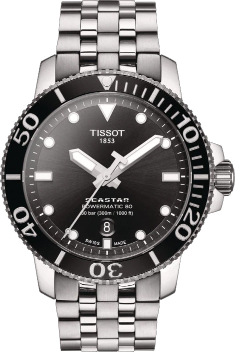  Shop Authentic Tissot Seastar 1000 Powermatic 80 Black Dial Silver Steel Strap Watch For Men - T120.407.11.051.00 - Luxxuri