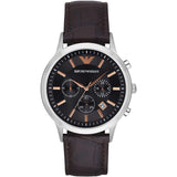  Shop Authentic Emporio Armani Renato Chronograph Grey Dial Brown Leather Strap Watch For Men - AR2513 - Luxxuri