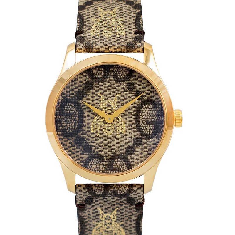  Shop Authentic Gucci G Timeless Brown Dial Brown Leather Strap Watch For Men - YA1264068 - Luxxuri