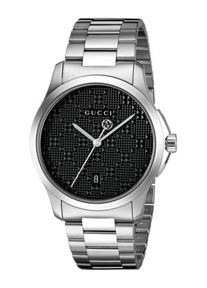  Shop Authentic Gucci G Timeless Quartz Stainless Steel Black Dial 27mm Watch For Men - YA126522 - Luxxuri