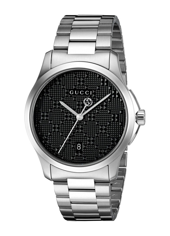  Shop Authentic Gucci G Timeless Quartz Stainless Steel Black Dial 27mm Watch For Men - YA126522 - Luxxuri