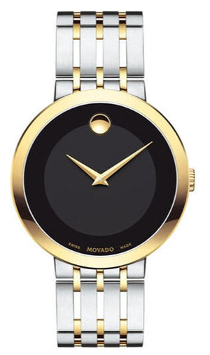  Shop Authentic Movado Museum Esperanza Black Dial Two Tone Steel Strap Watch For Men - 0607058 - Luxxuri