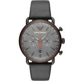  Shop Authentic Emporio Armani Aviator Grey Dial Grey Leather Strap Watch For Men - AR11168 - Luxxuri