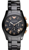  Shop Authentic Emporio Armani Valente Ceramica Chronograph Black Dial Black Steel Strap Watch For Men - AR1410 - Luxxuri