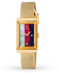  Shop Authentic Gucci G-Frame Mother of Pearl Dial Yellow Gold Mesh Bracelet Watch For Women - YA147410 - Luxxuri