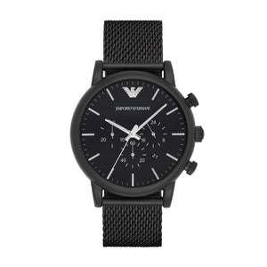  Shop Authentic Emporio Armani Sport Chronograph Black Dial Black Mesh Bracelet Watch For Men - AR1968 - Luxxuri