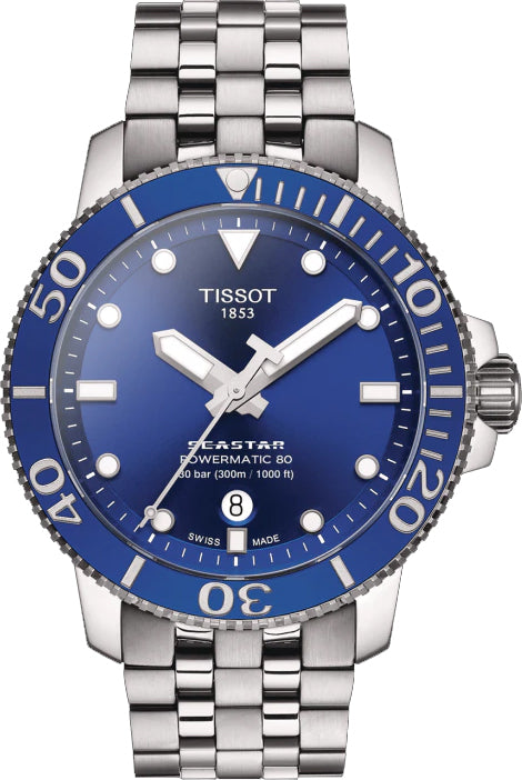  Shop Authentic Tissot Seastar 1000 Powermatic 80 Blue Dial Silver Steel Strap Watch For Men - T120.407.11.041.00 - Luxxuri