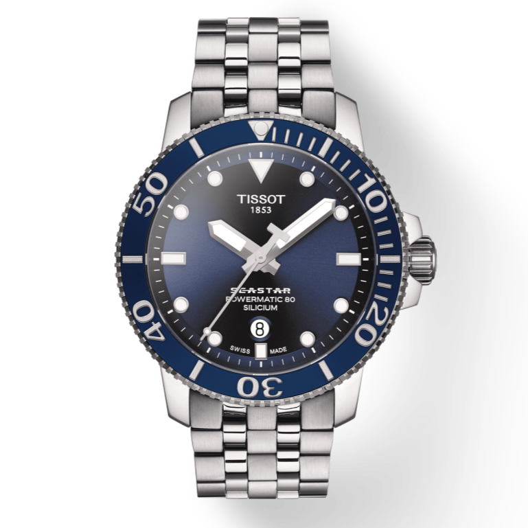  Shop Authentic Tissot T Sport Seastar 1000 Powermatic Silicium Blue Dial Silver Steel Strap Watch For Men - T120.407.11.041.01 - Luxxuri