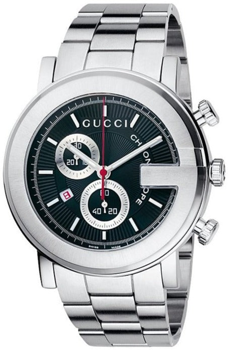  Shop Authentic Gucci G Chrono Black Dial Silver Steel Strap Watch For Men - YA101309 - Luxxuri