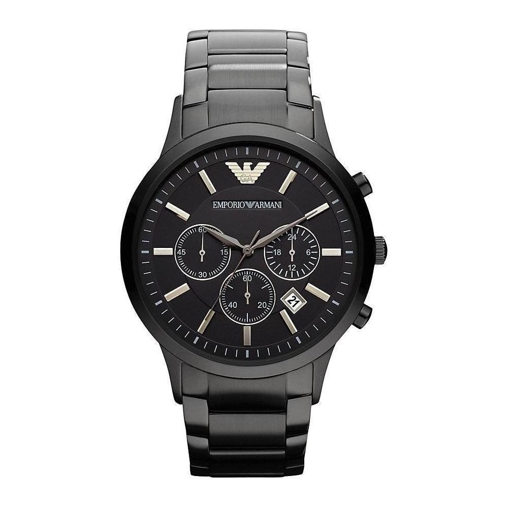  Shop Authentic Emporio Armani Classic Chronograph Black Dial Black Stainless Steel Strap Watch For Men - AR2453 - Luxxuri