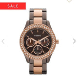  Shop Authentic Fossil Stella Multifunction Brown Dial Two Tone Steel Strap Watch for Women - ES4079 - Luxxuri