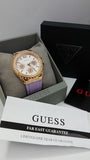  Shop Authentic Guess Starlight Diamonds White Dial Purple Rubber Strap Watch for Women - W0846L6 - Luxxuri