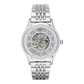  Shop Authentic Emporio Armani Meccanico Skeleton Silver Dial Silver Steel Strap Watch For Men - AR1945 - Luxxuri