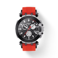 Tissot T Race Chronograph Black Dial Red Silicone Strap Watch For Men - T115.417.27.051.00