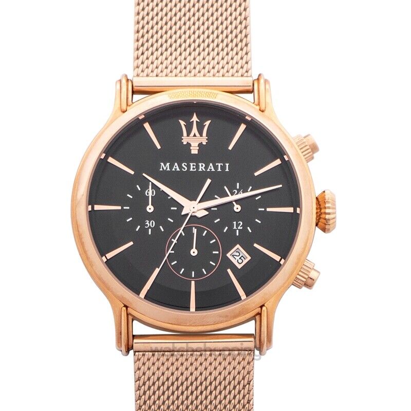  Shop Authentic Maserati Epoca Black Dial Gold Mesh Bracelet Watch For Men - R8873618005 - Luxxuri