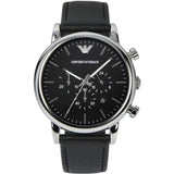 Shop Authentic Emporio Armani Luigi Chronograph Black Dial Black Leather Watch For Men - AR1828 - Luxxuri
