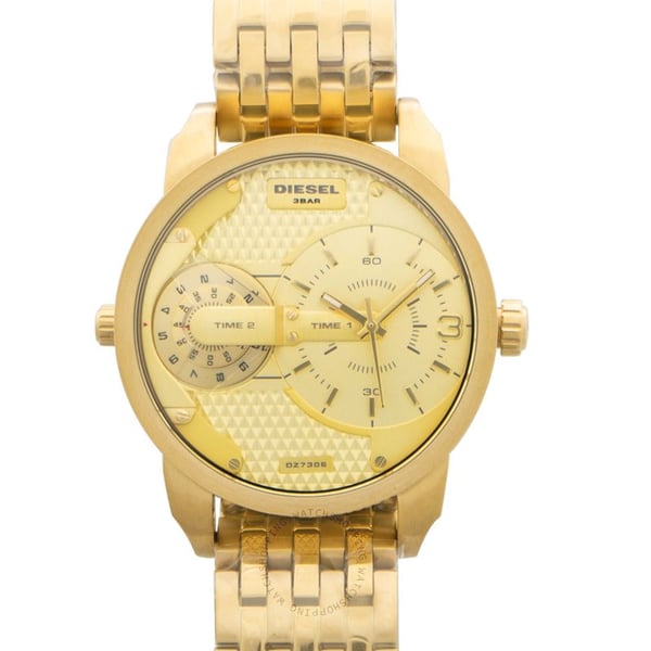  Shop Authentic Diesel Mini Daddy Gold Dial Gold Steel Strap Watch For Men - DZ7306 - Luxxuri