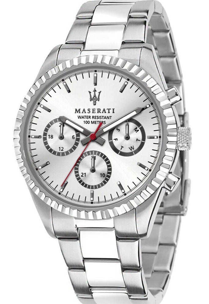  Shop Authentic Maserati Competizione Silver Dial Silver Steel Strap Watch For Men - R8853100018 - Luxxuri