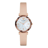  Shop Authentic Emporio Armani Mother of Pearl Dial Beige Leather Strap Watch For Women - AR11004 - Luxxuri