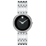  Shop Authentic Movado Esperanza 63 Diamonds Black Dial Silver Steel Strap Watch For Women - 0607052 - Luxxuri
