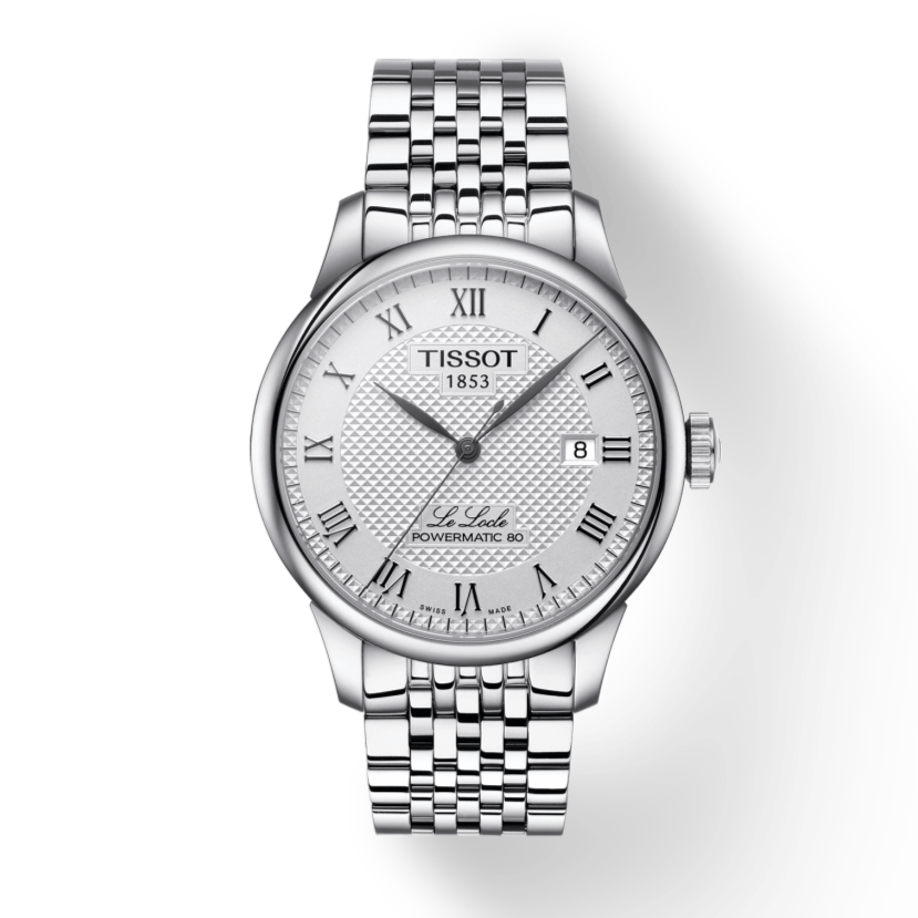 Tissot Le Locle Powermatic 80 Silver Dal Silver Steel Strap Watch For Men - T006.407.11.033.00