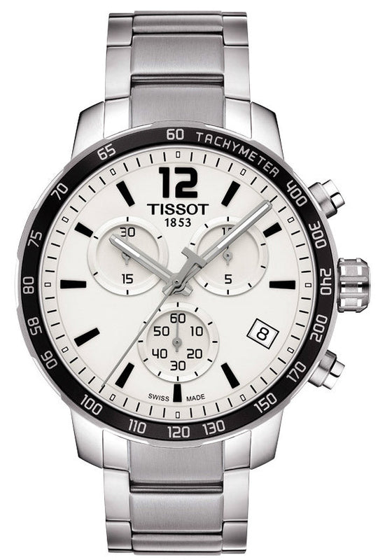  Shop Authentic Tissot Quickster Chronograph Silver Dial Watch For Men - T095.417.11.037.00 - Luxxuri