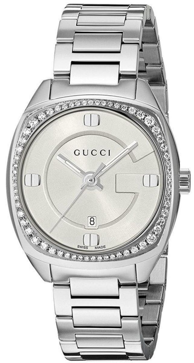  Shop Authentic Gucci GG2570 Diamonds White Dial Silver Steel Strap Watch For Women - YA142506 - Luxxuri