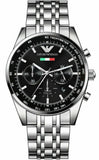  Shop Authentic Emporio Armani Team Italia Chronograph Black Dial Silver Steel Strap Watch For Men - AR5983 - Luxxuri