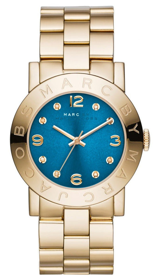  Shop Authentic Marc Jacobs Amy Blue Dial Gold Steel Strap Watch for Women - MBM3303 - Luxxuri