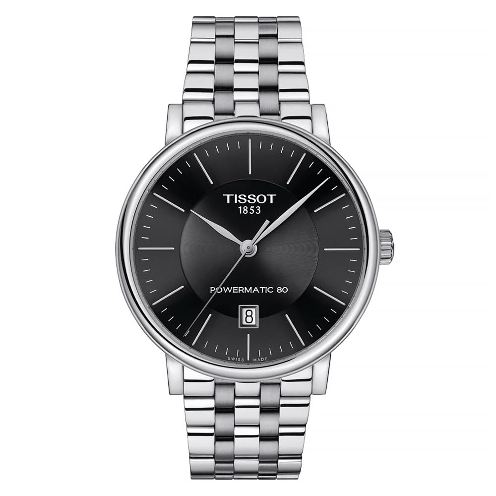  Shop Authentic Tissot T Classic Carson Premium Powermatic 80 Black Dial Silver Steel Strap Watch For Men - T122.407.11.051.00 - Luxxuri