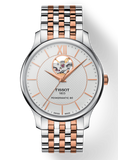  Shop Authentic Tissot Tradition Powermatic 80 Open Heart Silver Dial Two Tone Steel Strap Watch For Men - T063.907.22.038.01 - Luxxuri