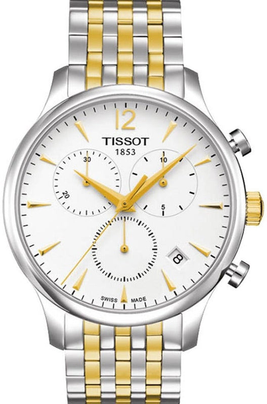  Shop Authentic Tissot T Classic Tradition Chronograph White Dial Two Tone Steel Strap Watch For Men - T063.617.22.037.00 - Luxxuri