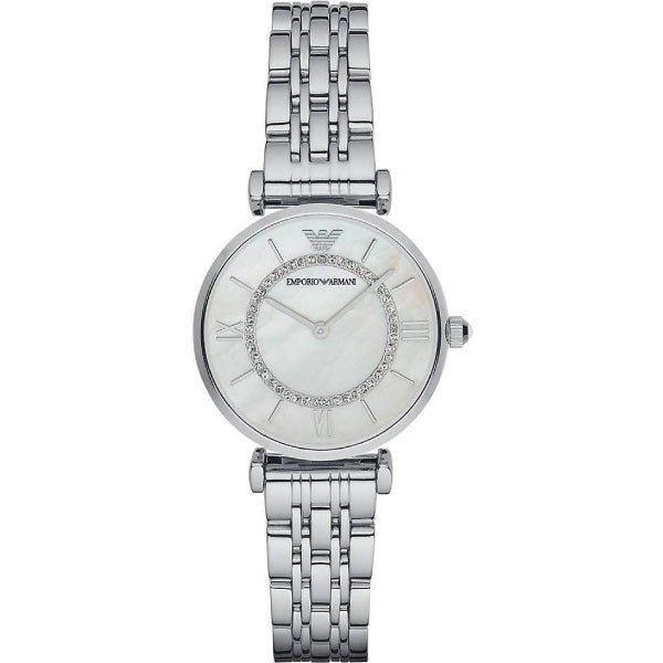  Shop Authentic Emporio Armani Gianni T-Bar Mother of Pearl Dial Silver Stainless Steel Watch For Women - AR1908 - Luxxuri