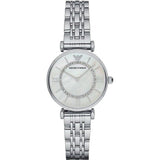  Shop Authentic Emporio Armani Gianni T-Bar Mother of Pearl Dial Silver Stainless Steel Watch For Women - AR1908 - Luxxuri