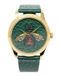  Shop Authentic Gucci G Timeless Bee Green Dial Green Leather Strap Watch For Women - YA1264065 - Luxxuri