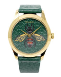  Shop Authentic Gucci G Timeless Bee Green Dial Green Leather Strap Watch For Women - YA1264065 - Luxxuri