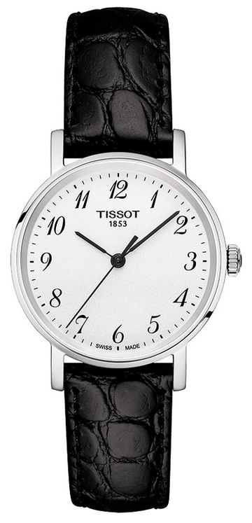  Shop Authentic Tissot Everytime Small White Dial Black Leather Strap Watch For Women - T109.210.16.032.00 - Luxxuri