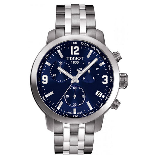 Shop Authentic Tissot PRC 200 Chronograph Blue Dial Silver Steel Strap Watch For Men - T055.417.11.047.00 - Luxxuri