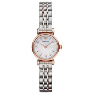  Shop Authentic Emporio Armani Mother of Pearl Dial Two Tone Steel Strap Watch For Women - AR1689 - Luxxuri