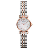  Shop Authentic Emporio Armani Mother of Pearl Dial Two Tone Steel Strap Watch For Women - AR1689 - Luxxuri